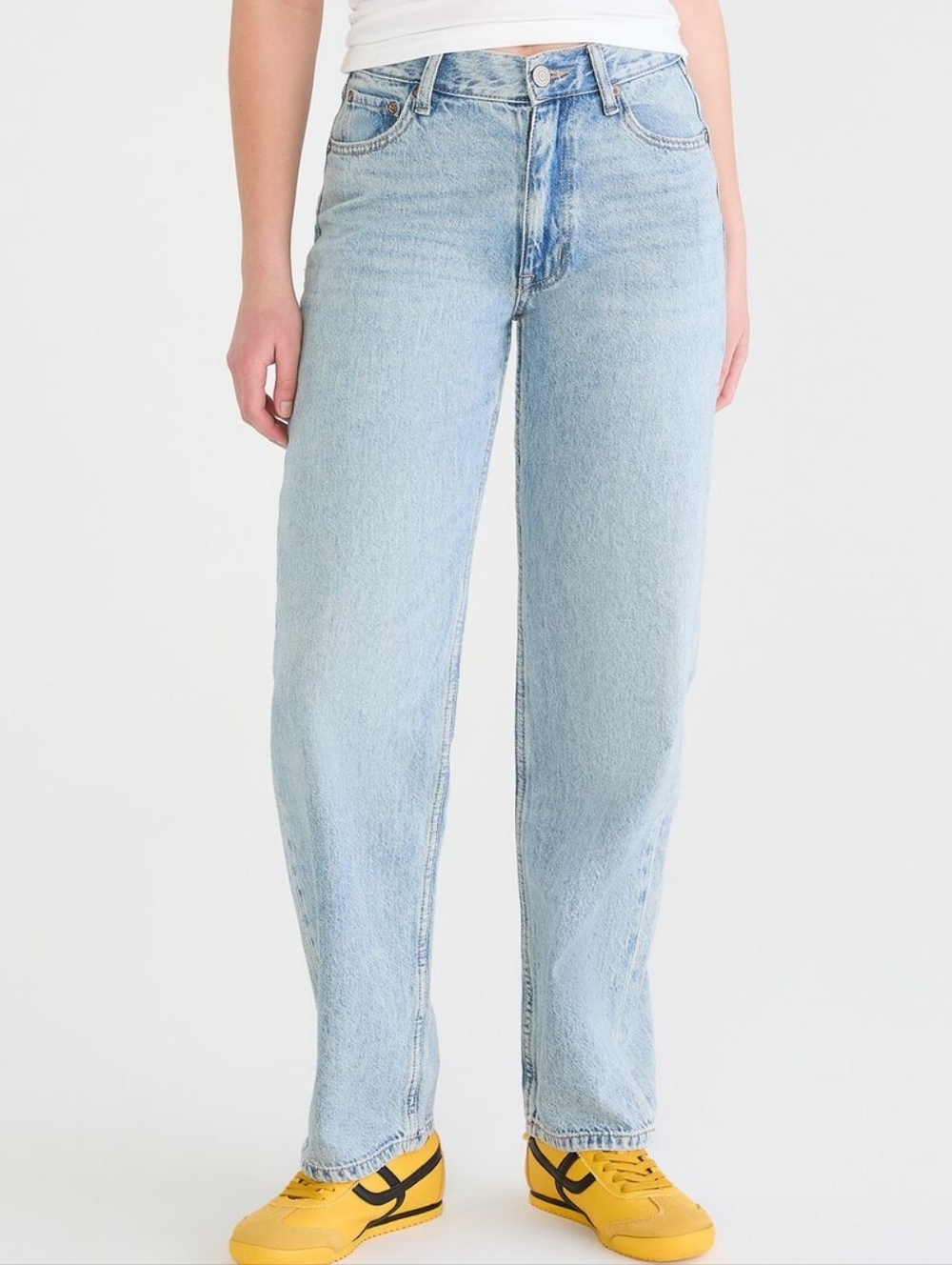 AERO High Rise Baggy Jeans Light Wash Blue
